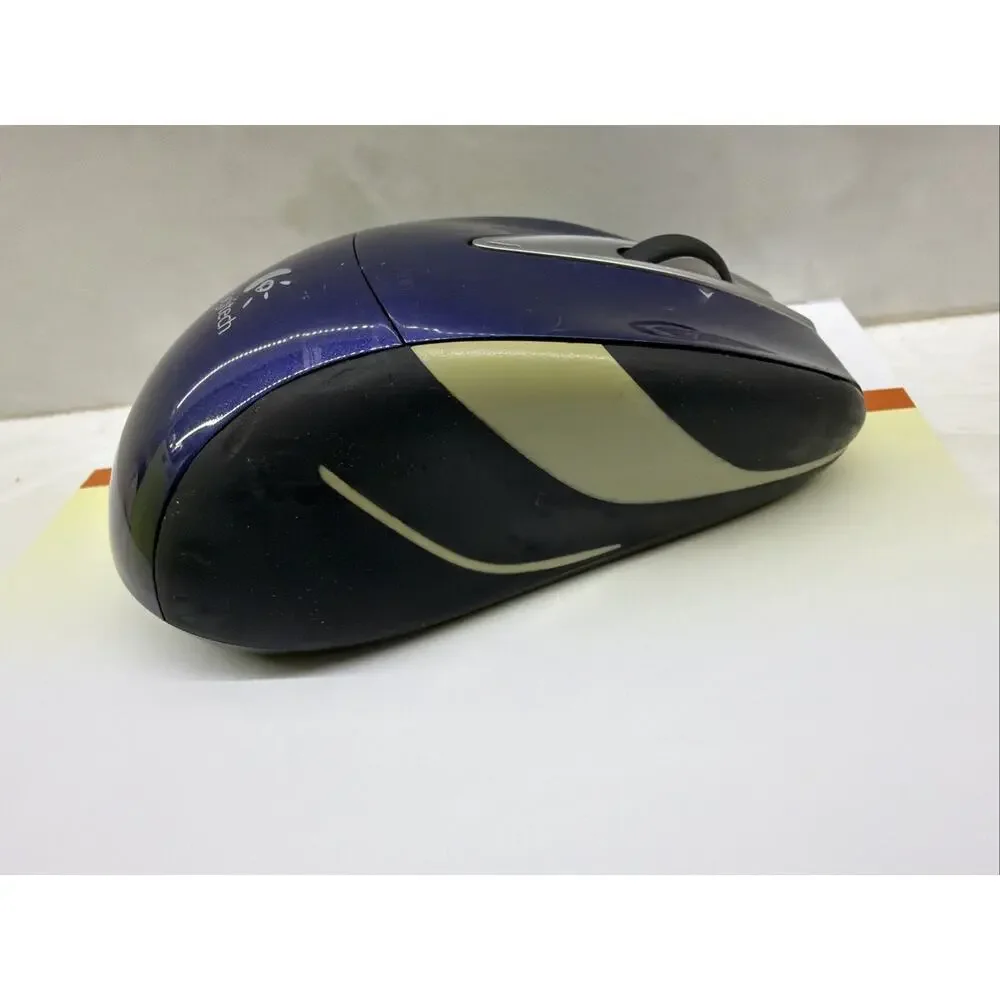 Logitech M525 Wireless Blue Mouse Ambidextrous Receiver Tested & Working